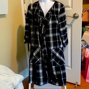 Black & white shacket